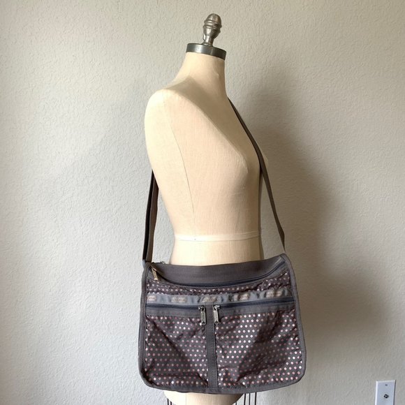 Lesportsac Bags Lesportsac Deluxe Everyday Bag Polka Dot Grey